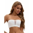 thumbnail image 5 of Unique Bargains Women's Front Closure Wirefree Strapless Tube Bras L White, 5 of 6