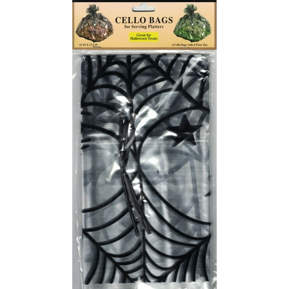 Halloween Spiderweb Cello Bags for Serving Platters (4ct)