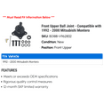 thumbnail image 2 of Front Upper Ball Joint - Compatible with 1992 - 2000 Mitsubishi Montero 1993 1994 1995 1996 1997 1998 1999, 2 of 2