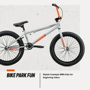 دراجة Mongoose Legion L20 Freestyle BMX، عجلات مقاس 20 بوصة، للأعمار من 8 سنوات فما فوق، رمادي