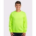 thumbnail image 2 of JERZEES NuBlend Men's High Visibility Safety Sweatshirt, Crewneck Fleece, Hi-Vis Green, 2 Pack, S, 2 of 5