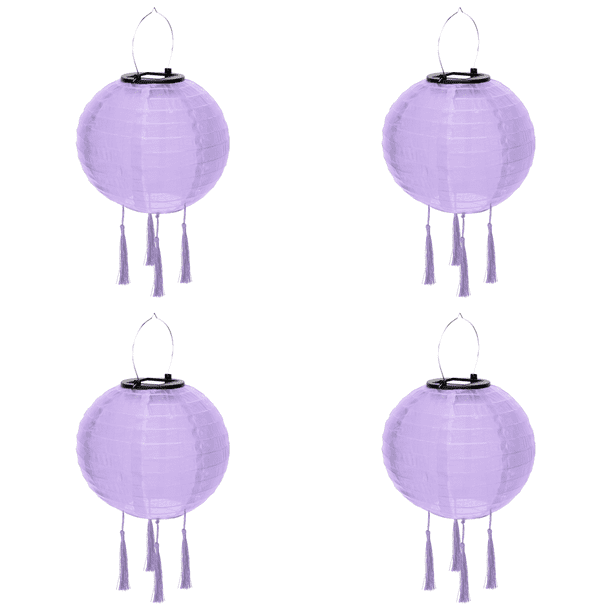 Linterna Solar Lámpara De Nylon Luz Colgante Impermeable Decoración Del Festival Púrpura