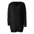thumbnail image 6 of Ediodpoh Ribbed Knit Sweater Dress Long Sleeve Turtleneck Pullover Casual Loose Fit Tunic Elegant Warm Winter Oversized Dress Sweater Dress Black M, 6 of 6