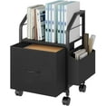 thumbnail image 1 of Small File Cabinet Rolling Filing Cabinet for Under Desk with Divider Single Non-Woven Fabric Drawer File Organizer for A/Letter Size Documents Under Desk Storage Rustic FCHR, 1 of 9