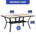 thumbnail image 5 of Wooflex Rectangular Outdoor Dining Table with Black Iron Frame & Brown Wood Plastic Top, Detachable for Outdoor Backyard & Garden, 5 of 7