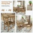 thumbnail image 5 of Harper & Bright Designs Rustic 5 Pieces Extendable Dining Table Set for 4, Wood Round Trestle Table and 4 Cross Back Dining Chairs for Kitchen, Natural, 5 of 19