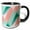 Black/White, variant on 3drose, Soft Pink Peach Amber Yucca and Arbor Green Seamless Ombre, 15oz Mug