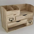 thumbnail image 1 of Organizador de escritorio con cajones, estante de almacenamiento, caja expandible ajustable, estante de exhibición de múltiples capas para cartas,, 1 of 8