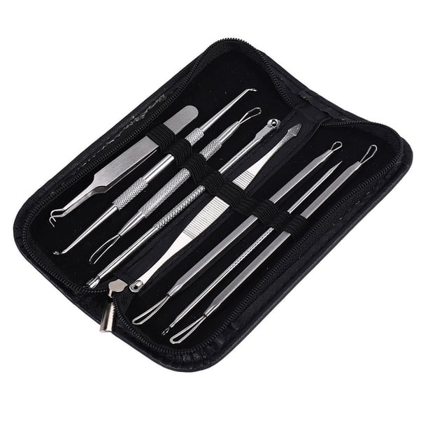 Kit de herramienta Removedor cabeza negra profesional Extractor manchas espinilla comedon acnecabeza acero inoxidable Herramienta belleza