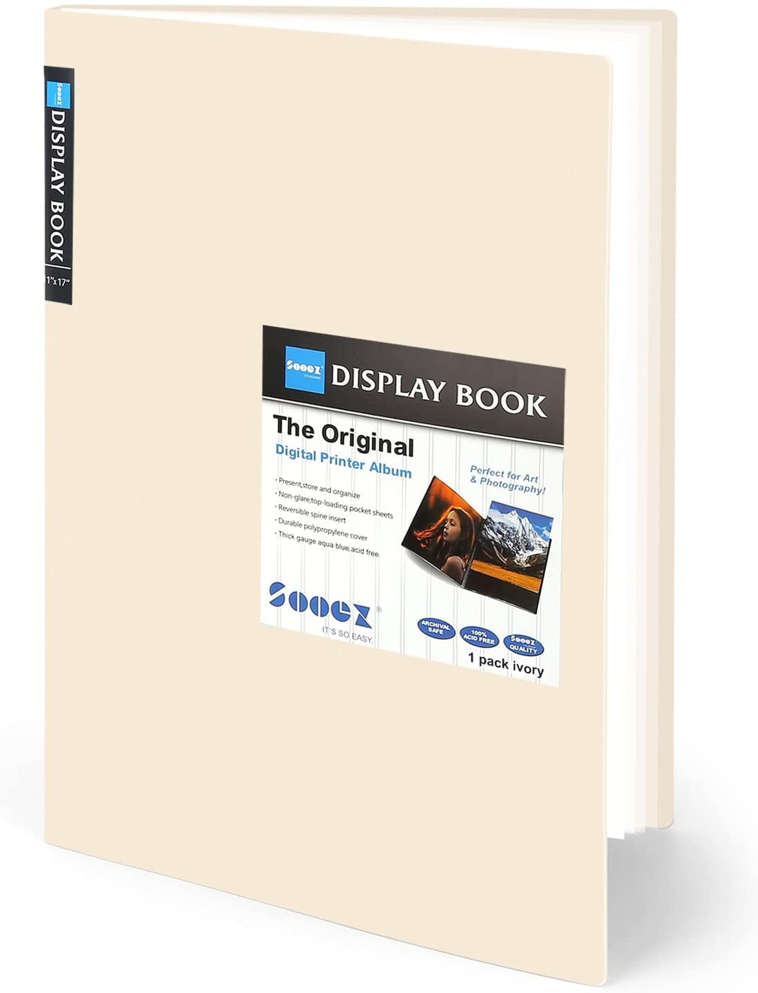 Sooez Art Portfolios 11x17 Large Portfolio Folder With 30 Pockets Black Inner Sheets Display 60 Pages 11 X 17 Or A3 Presentation Book For Artwork Storage Binder With Plastic Sleeves For Artist Walmart Com