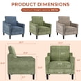 thumbnail image 4 of TLSUNNY Modern Accent Chair, Armchair for Reading Chair, Mid Century Upholstered Comfy Chair for Apartment, Living Room, Waiting Room, Olive Green, 4 of 11