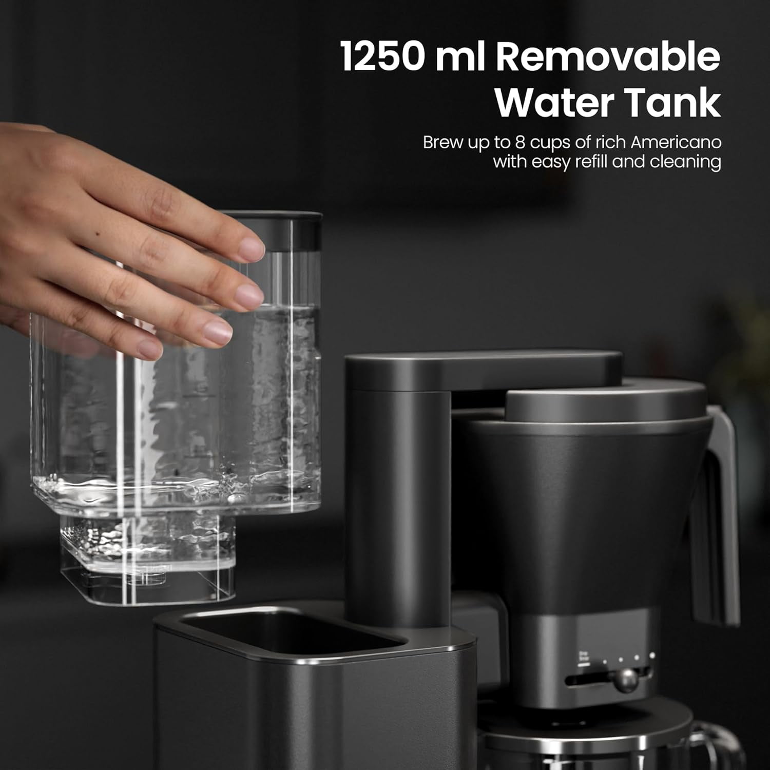 8 Cup Drip Coffee Maker with 3s Instant Heat,Cold Brew & 40 Min Keep Warm Function
