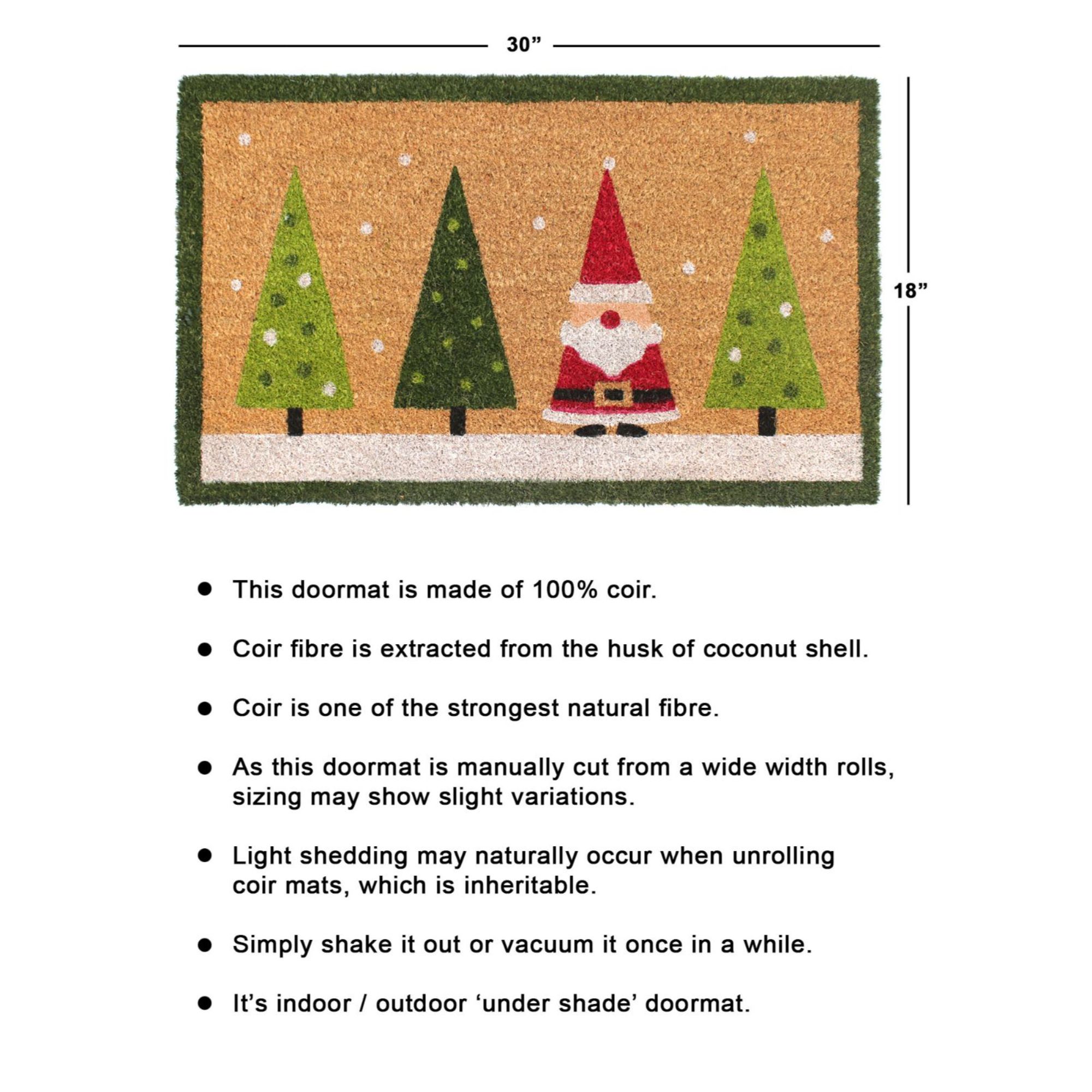 Rugsmith Red Machine Tufted Holiday Santa & Christmas Trees Doormat, 18" x 30"