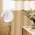 thumbnail image 4 of No Hook Shower Curtain, Pure Oatmeal Shower Curtains for Bathroom with See Through Top Window, Modern Solid Color Minimalist Art Waterproof & Washable Bath Curtain Small Stall 36"x78", 4 of 9