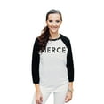 thumbnail image 2 of Thread Tank Fierce Unisex 3/4 Sleeves Baseball Raglan White Black Small, 2 of 4