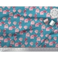 thumbnail image 2 of Soimoi Blue Georgette Viscose Fabric Envelope,Star & Heart Print Fabric by Yard 42 Inch Wide, 2 of 3