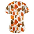 thumbnail image 2 of Nursing Scrubs for Women,Floral Print Medical Tops - Quick-Dry Scrub Blouse with Utility Pockets - Saffron - L, 2 of 5