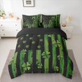 thumbnail image 2 of Feelyou Green Shamrock Kids Twin Bedding Sets 7-Piece, Retro US Flag Bedding Comforter Set, 2 of 8