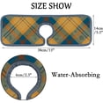 thumbnail image 4 of SKYSONIC Faucet Absorbent Mat 2 Pcs Tartan Scotland Plaid Pattern Kitchen Faucet Splash Catcher Washable Counter Drying Pads Behind Faucet for Kitchen Bathroom, 4 of 7