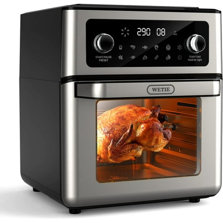 

Air Fryer 13 QT Air Fryer Oven 1700W Toaster Oven Air Fryer Combo Digital Screen & Visible Window 11-in-1 Presets for Roast Frier Bake Reheat and Dehydrate Rotisserie Oven