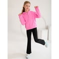 thumbnail image 2 of Hotiary 7-14Y Girls Casual Half Ziper Hoodies Long Sleeve Solid Color Pullover Sweatshirts With Thumb Hole, 2 of 8