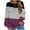 Purple1, variant on Diufon Womens Sweatshirts Stripe Printed Pullover Tops Round Neck Button Long Sleeve Blouses