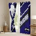thumbnail image 3 of American Football Lovers Curtains International Ball Teams Curtains & Drapes, Blue and Black Football Helmet 30%-50% Blackout Curtains Geometry Striped Window Curtains 42''Wx90''L (Baltimore), 3 of 6