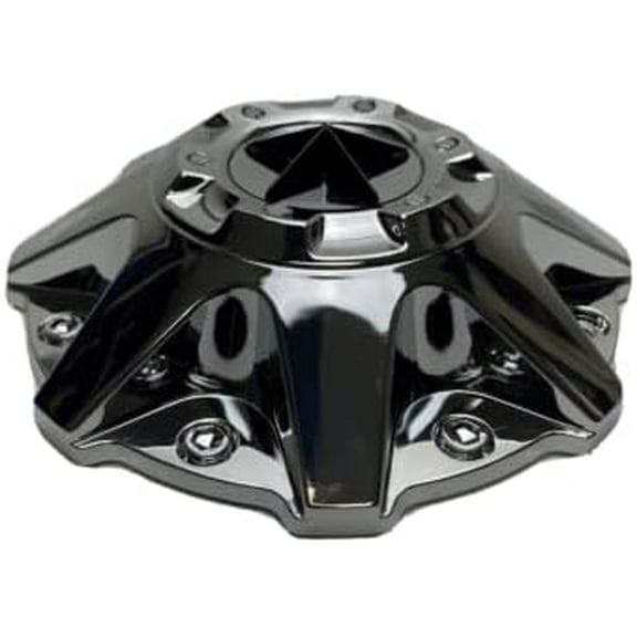 Chrome Wheel Hub Center Cap ER038 ER035SG with Black Star Hub Cap ER038