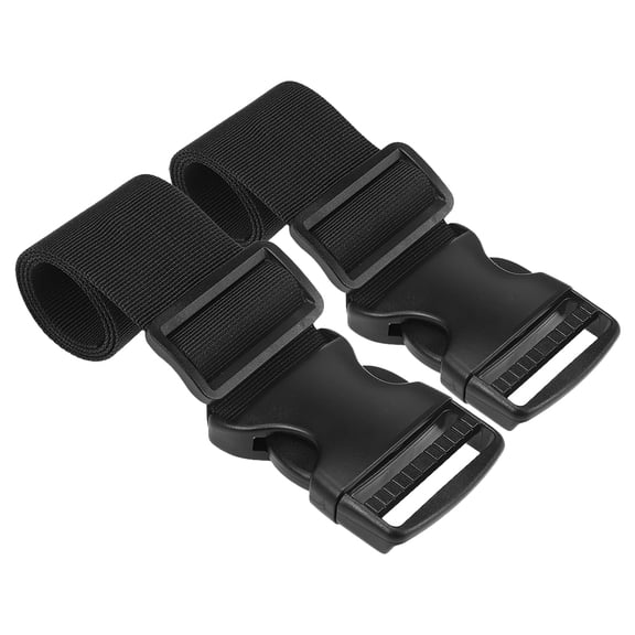 PBPBOX 2Pcs Black Adjustable Buckle Straps with Clips for Outdoor Travel Luggage Supplies