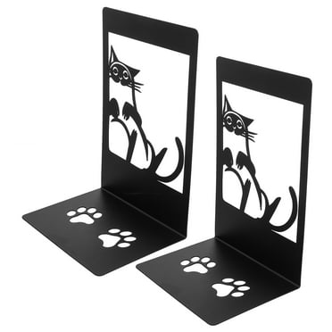 2pcs Book Ends Decorative Bookends for Shelves Cat Decor Bookend Metal Book Stoppers