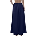 thumbnail image 6 of Yucgh Women's Solid Color Fishtail Split Skirt with Elastic Waist & Side Pockets, Swing Maxi Skirt, Casual Linen Blend Beach Skirt for Summer,Navy,L, 6 of 7