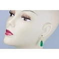 thumbnail image 5 of 14k Gold Filled Simulated Emerald Earrings Green Smooth Long Teardrops Briolettes Designed for Adult Women, 5 of 5