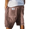 thumbnail image 4 of Lumtrix Men's Shorts Casual Corduroy Elastic Waist Drawstring Shorts for Men Workout Summer Loose Fit with Pockets Pink 3xl, 4 of 4