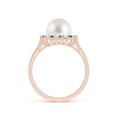 thumbnail image 2 of Angara South Sea Cultured Pearl and Blue Diamond Ring in 14K Rose Gold for Women | June Birthstone Jewelry for Her, 2 of 8