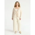 thumbnail image 5 of Terra & Sky Women’s Plus Tie Front Ruffle Cardigan Sweater, Sizes 0X-5X, 5 of 6