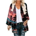 thumbnail image 2 of Nouveaux Hauts pour Femmes 2023 Mode Femme Col Rond Manches Longues T-Shirt Automne Imprimé Blouse Hauts Chandail en Molleton Grande Taille Chemise Manches Longues pour Femmes, 2 of 5