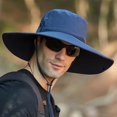 thumbnail image 3 of Men Sun Hat Wide Brim Breathable Mesh Drawstring Packable Windproof Sun Protection Quick Drying Summer Anti-uv Fisherman Cap Outdoor Supplies, 3 of 5