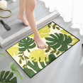 thumbnail image 4 of Puntoco Alfombrilla de baño absorbente con diseño de hojas, alfombrilla para puerta de ducha, 4 of 4