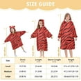 thumbnail image 3 of Dailycode Wearable Blanket Hoodie Oversized Sherpa Flannel Blankets with Pocket for 3-14 Year Old Red Cebra Pattern, 3 of 7