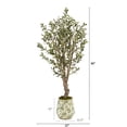 thumbnail image 2 of Nearly Natural 62" Olive Artificial Tree in Floral Print Planter in Green, 2 of 3