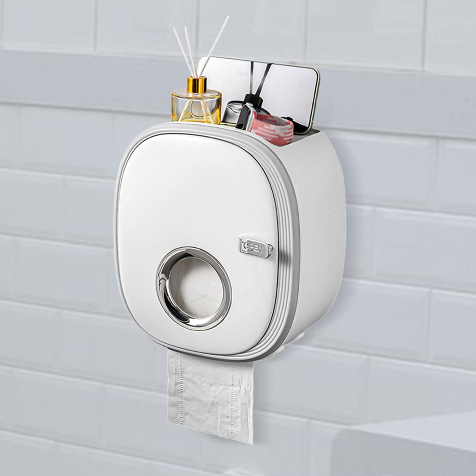 Fiocias Toilet Tissue Paper Holder Wall Mount Waterproof Large Modern Double Layer Phone A