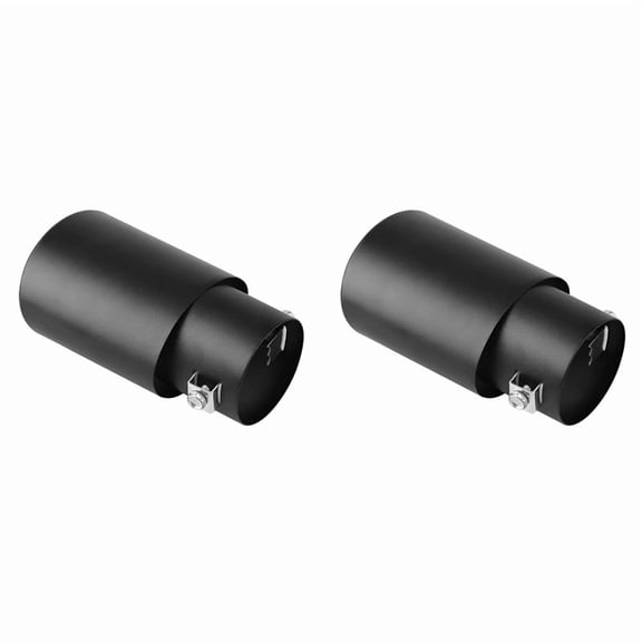 2X Stainless Steel Car Exhaust Tip, 2.1In to 1.5In Universal Car Exhaust Pipe Modification Tail Throat Tail Pipe (Black)