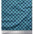 thumbnail image 1 of Soimoi Silk Fabric Check & Floral Artistic Decor Fabric Printed Yard 42 Inch Wide, 1 of 3