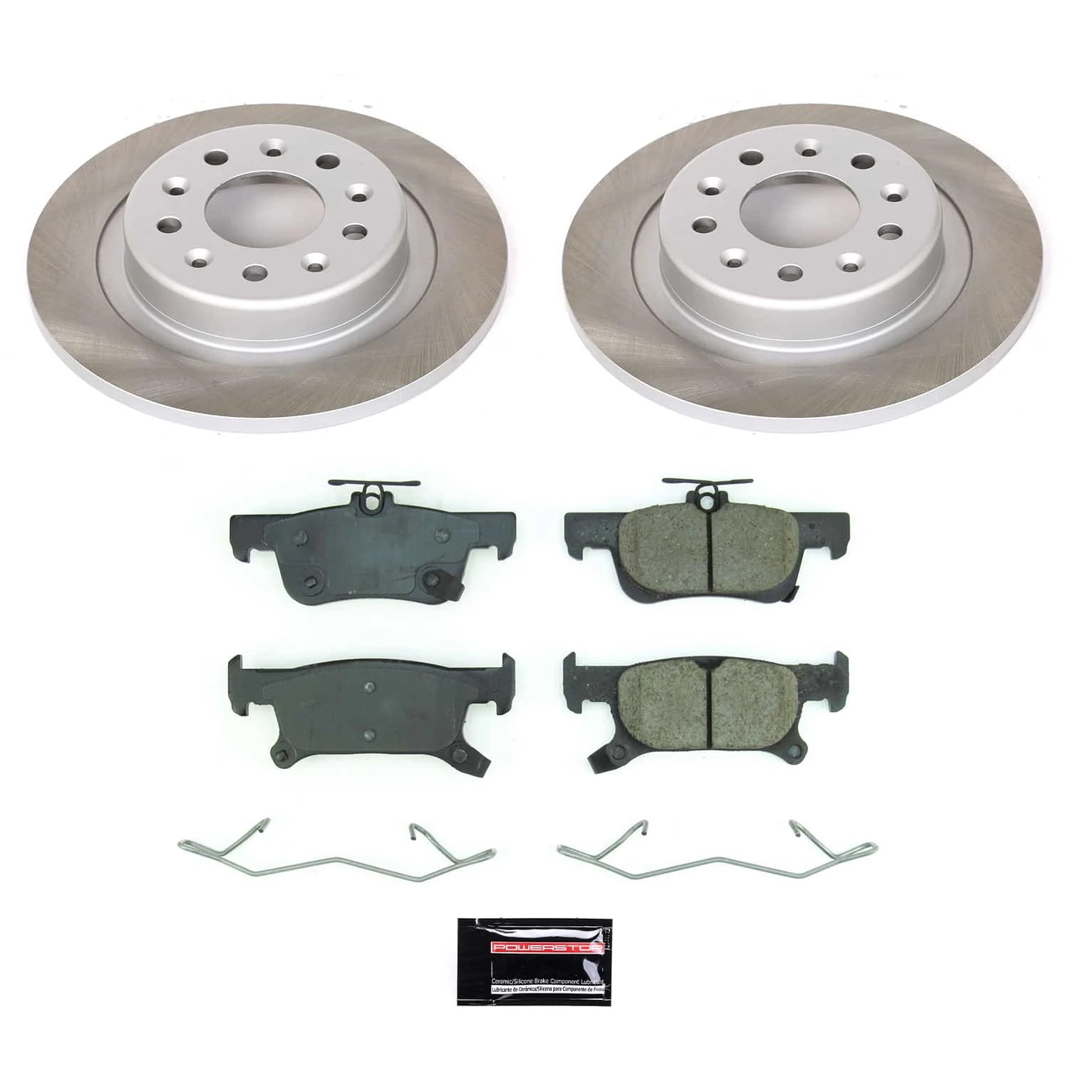 PowerStop Rear Semi-Coated Rotor and Low-Dust Ceramic Brake Pad Kit SC8624