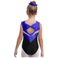 thumbnail image 2 of TiaoBug Kids Girls Gymnastics Tumbling Leotards One Piece Sparkly Ballet Sleeveless Cutout Back Bodysuit Blue 12, 2 of 6