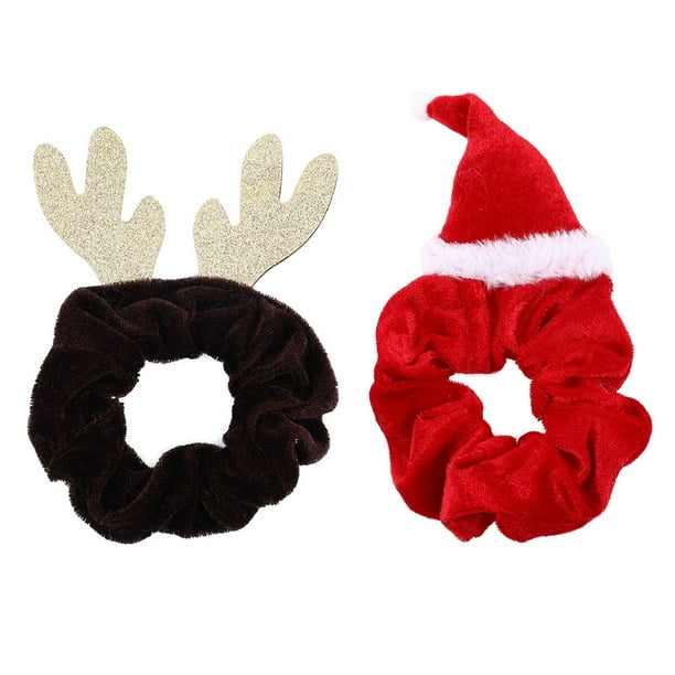 2 piezas de lazo para el cabello de franela navideña, accesorios para el cabello para niña