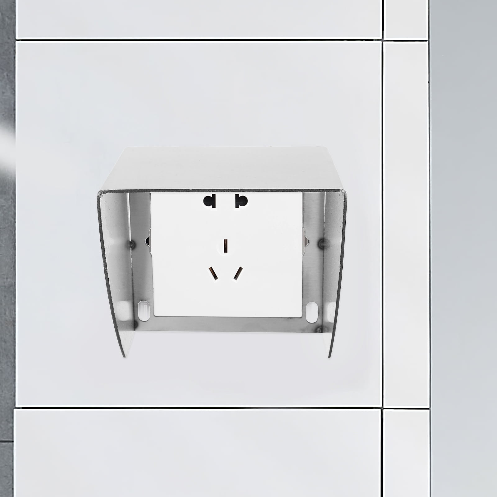 MLINS 3pcs Stainless Steel Wall Cover Box Stainless Steel Socket Cover Outdoor Waterproof Socket Cover