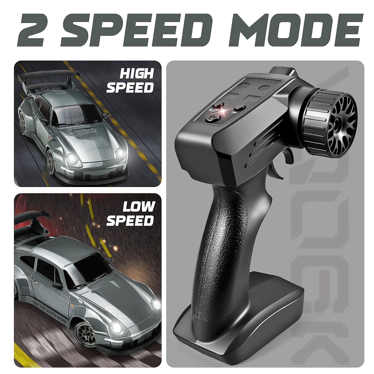 1:24 RC Drift Car,  2.4GHz Remote Control Car, 20KM/H 4WD High Speed RC Cars with LED Lights for Boys Girls,Orange