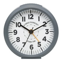 La Crosse Technology 4-Inch Round Gray Atomic Analog Alarm Clock, 617-710