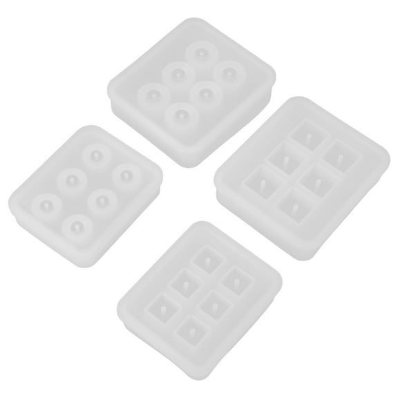 CTIRCHIU 4Pcs Resin Earrings Mold Transparent Silicone For Bead Making Decorative Items